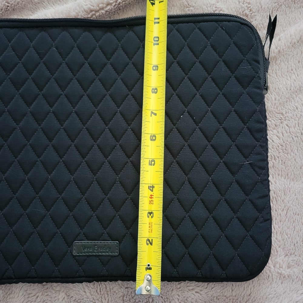 Vera Bradley Black Quilted Tablet/Laptop Sleeve with Zipper Closure - Picture 3 of 4